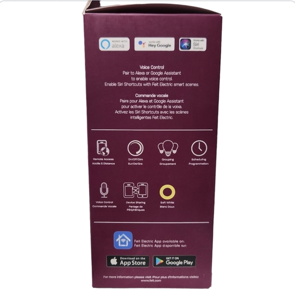 Feit Electric Smart WiFi Bulb Soft White 2700K LED 60W 3 Pack A19 NEW - Picture 3 of 9